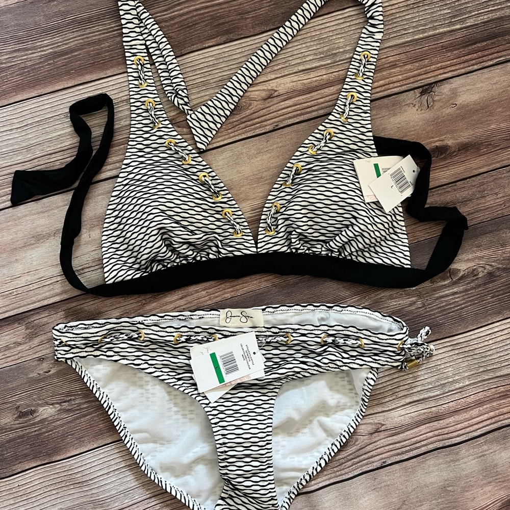 Jessica Simpson NWT Black/White 2 piece bathing suit